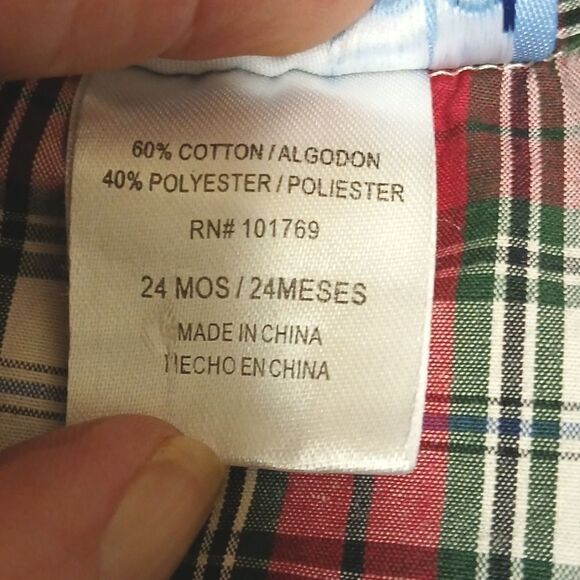 GOODLAD Boys Size 24M Red Checkered Button Down Dress Shirt - Picture 7 of 7